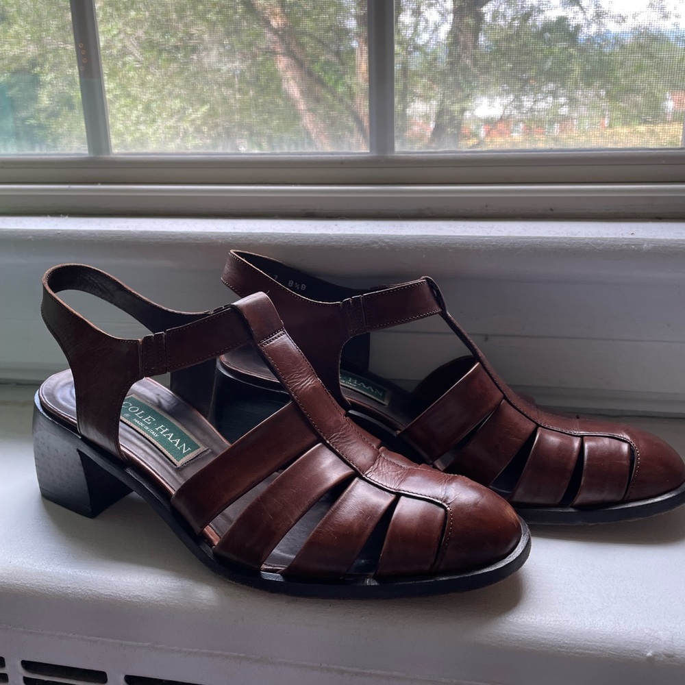 Cole Haan Vintage Leather Block Heels